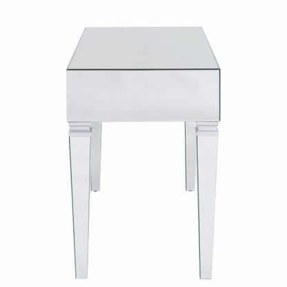 HMS 47" Solid Wood Silver Mirrored Writing Desk with Three Drawers - Loft&Timber