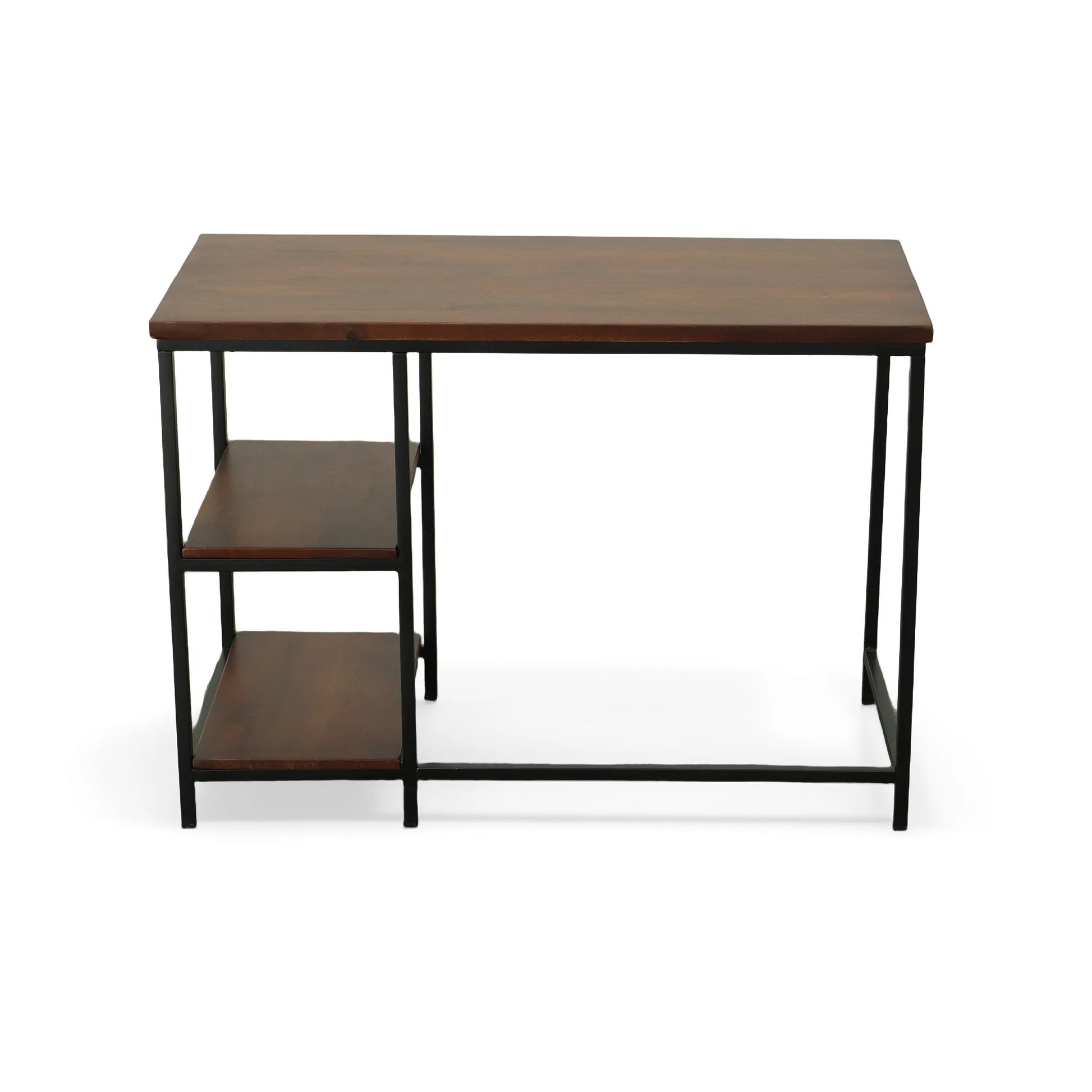 HMS 42" Chestnut and Black Solid Wood and Metal Desk - Loft&Timber