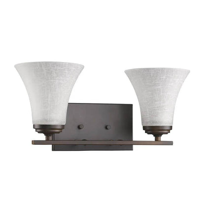 Two-Light Contemporary HMS Wall Sconce in Bronze with Tapered Crystal Glass Shade - Loft&Timber