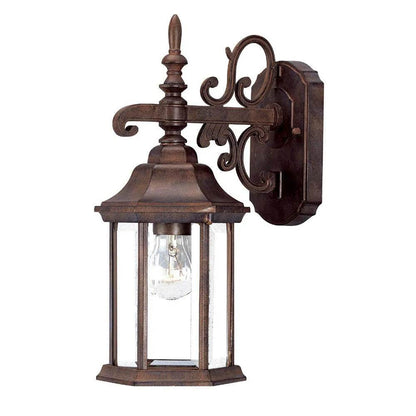 HMS Petite Brown Domed Hanging Glass Lantern Warm White LED Wall Sconce - Loft&Timber