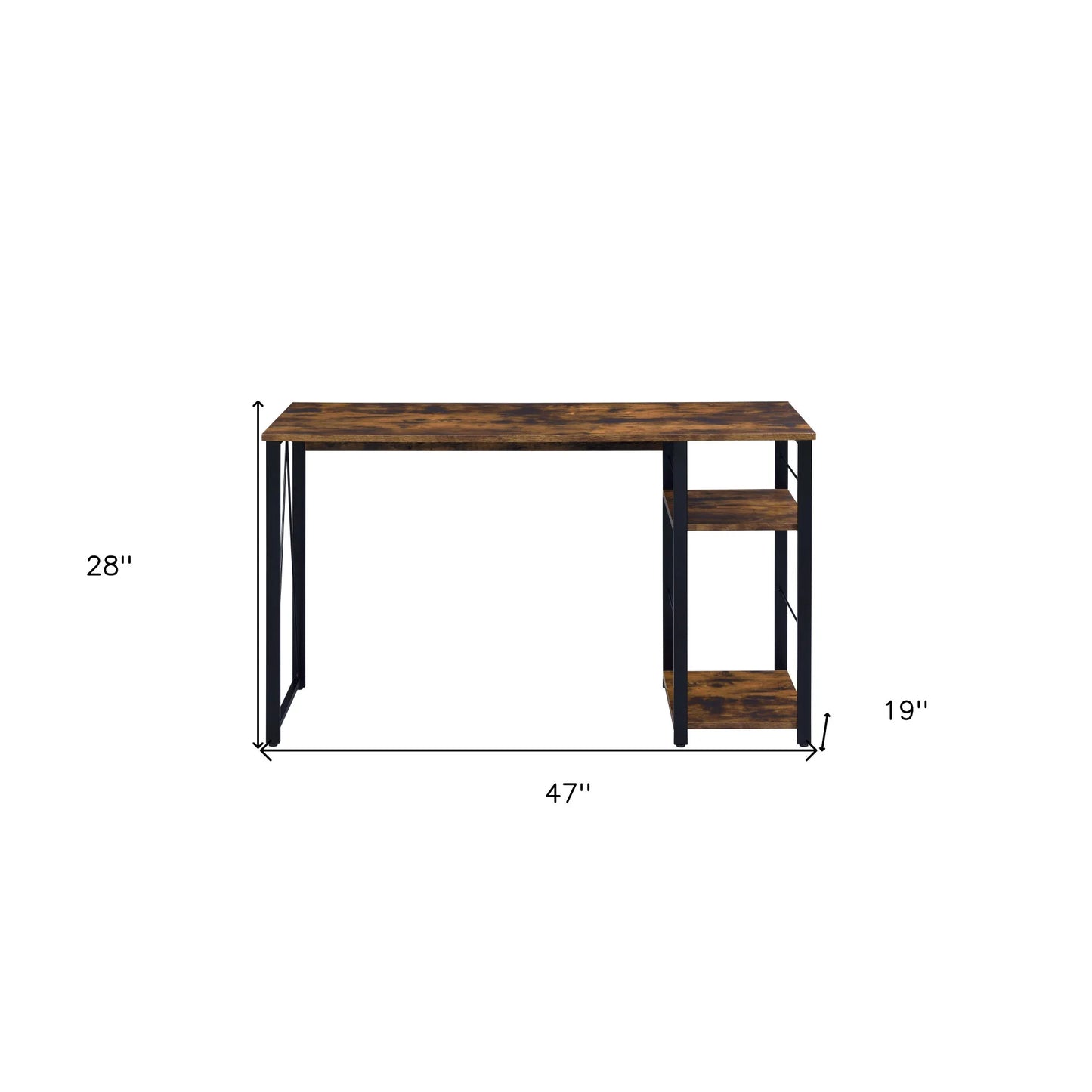 HMS 47" Brown and Black Writing Desk - Loft&Timber