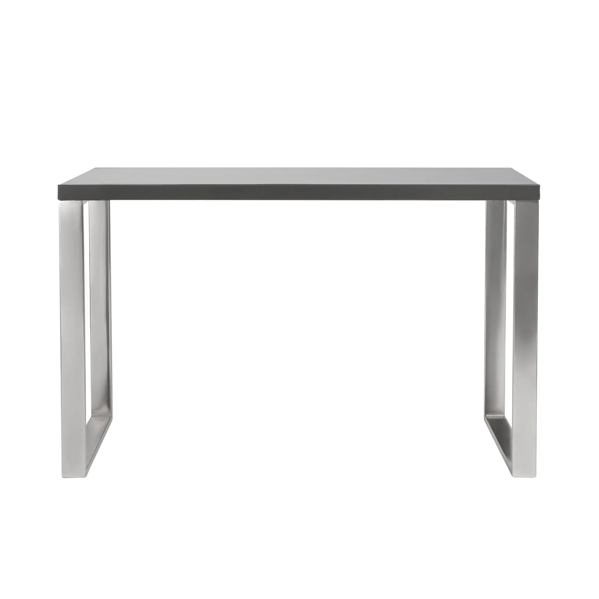 HMS 47" Gray and Silver Wood and Stainless Steel Sled Computer Desk - Loft&Timber
