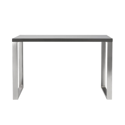 HMS 47" Gray and Silver Wood and Stainless Steel Sled Computer Desk - Loft&Timber