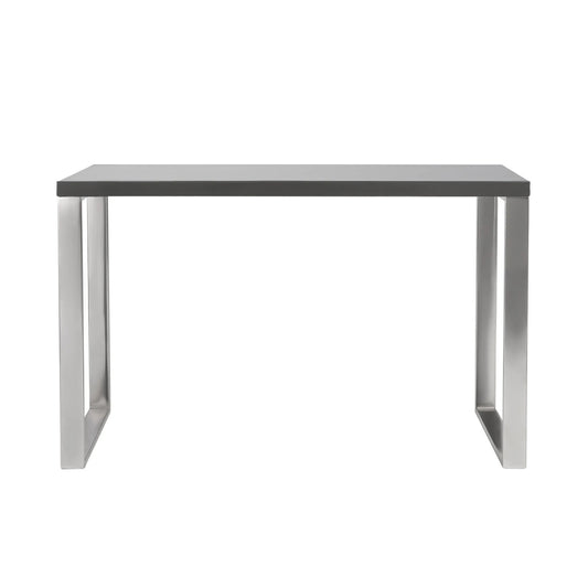 HMS 47" Gray and Silver Wood and Stainless Steel Sled Computer Desk - Loft&Timber