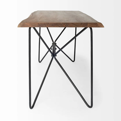 HMS 26" Brown and Black Melamine Wood Desk - Loft&Timber