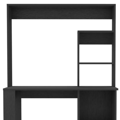 hms 58" Black Wood Computer Desk With Hutch - Loft&Timber