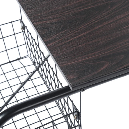 HMS 39" Brown and Black Wood and Metal Computer Desk - Loft&Timber