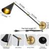 Swing Arm Wall Sconces Modern Wall Lamps Adjustable Matte Black Wall Sconce Light with Mounted Light Fixtures - Loft&Timber