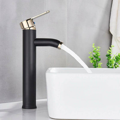 Matte Black Single Handle Cold Hot Water Basin Faucet - Loft&Timber