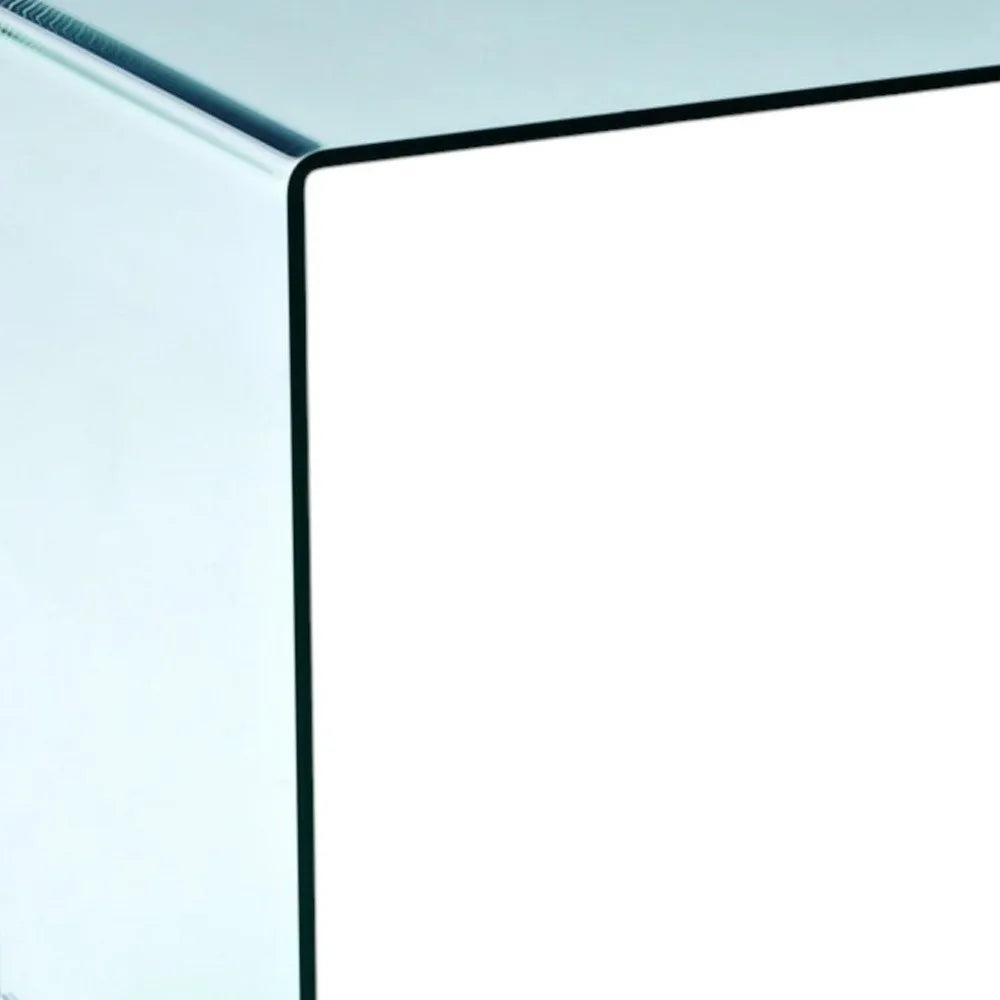 HMS 43" Clear Glass Computer Desk - Loft&Timber