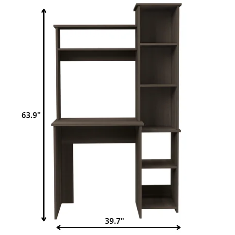HMS 40" Gray Solid Wood Computer Desk - Loft&Timber