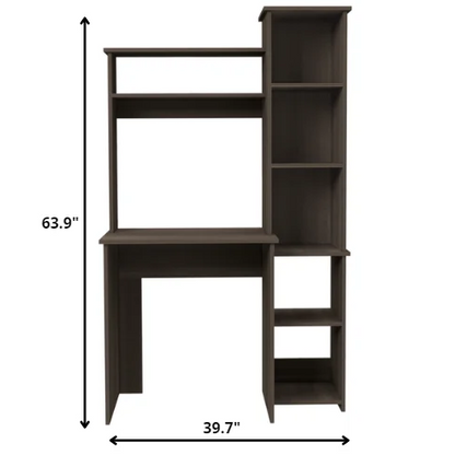HMS 40" Gray Solid Wood Computer Desk - Loft&Timber
