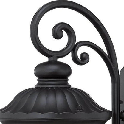 HMS XL Matte Black Cast Aluminum Glass Lantern Wall Sconce Premium Wall Lamps - Loft&Timber