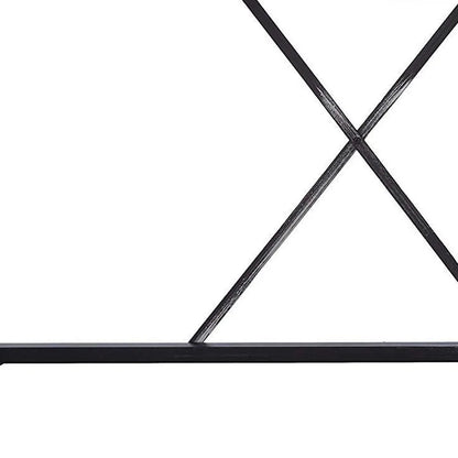 HMS 48" Simple Modern Computer Desk Brown Black Wooden - Loft&Timber