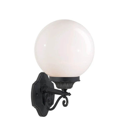 HMS Matte Black Round Acrylic Globe Wall Sconce Outdoor Wall Lamps - Loft&Timber