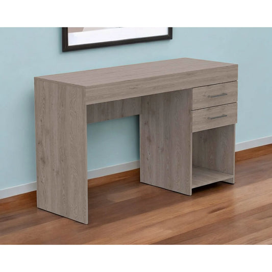 HMS Traditional Style Light Gray 47" Computer Desk Melamine Wood with Two Drawers - Loft&Timber