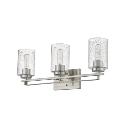 HMS Three Light Wall Sconce with Silver Metal and Textured Glass Premium Wall Lamps - Loft&Timber