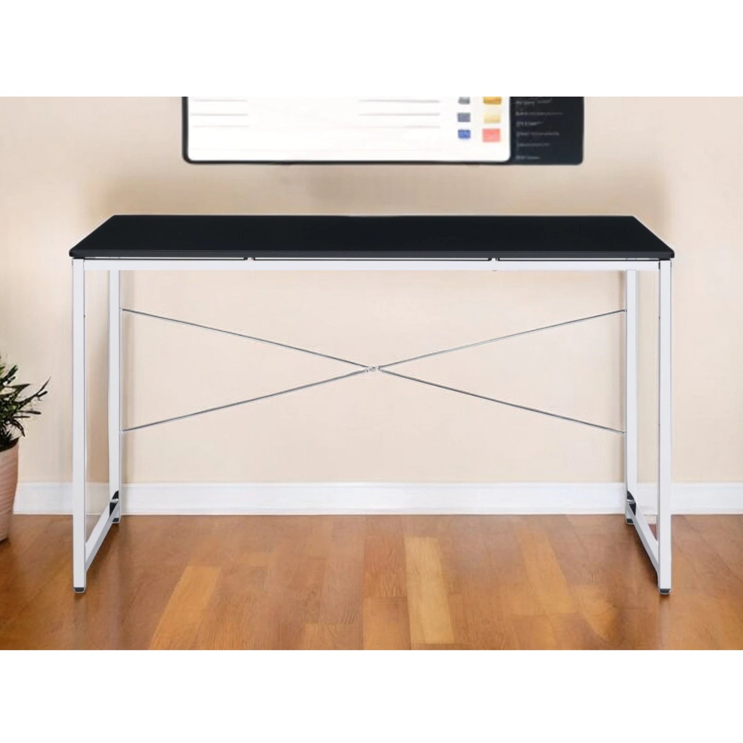 HMS 47" Black and Silver Computer Desk - Loft&Timber