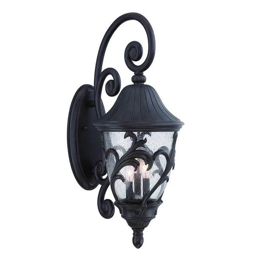 HMS Modern Three-Light Matte Black Wall Sconces Leaf Detail - Loft&Timber