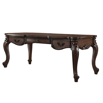 HMS 72" Traditional Executive Desk in Dark Brown Wood Sit-Stand Desk with Three Drawers - Loft&Timber
