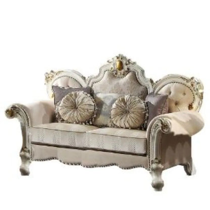 HMS 70" Gold Pearl Velvet Loveseat and Toss Pillows - Loft&Timber