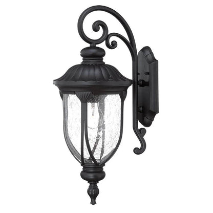 HMS XL Matte Black Cast Aluminum Glass Lantern Wall Sconce Premium Wall Lamps - Loft&Timber