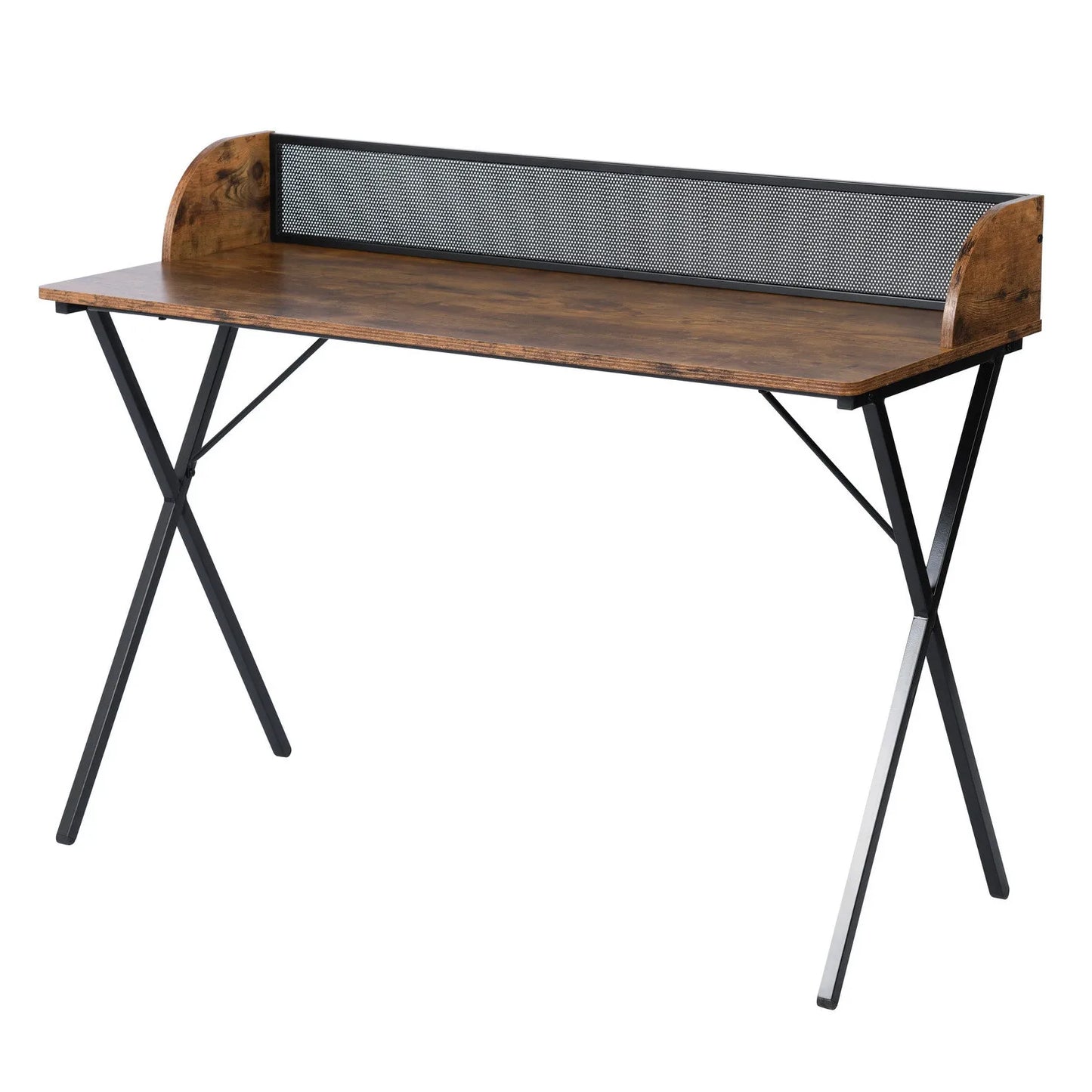 HMS 47" Brown and Black X-Shape Computer Desk - Loft&Timber