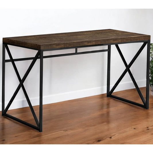 HMS 24" Simple Modern Design Brown Black Computer Desk - Loft&Timber