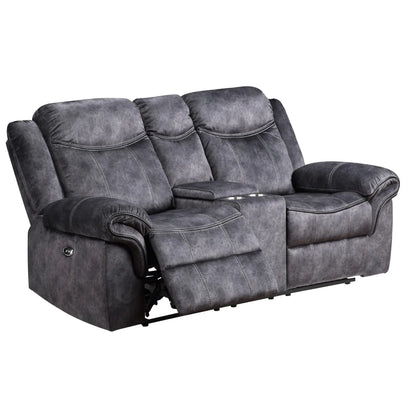 HMS 79" Dark Gray Microfiber Power Reclining Loveseat - Loft&Timber