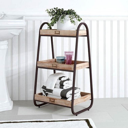 Industrial Freestanding 3-Tier Bathroom Storage Shelving Unit - Loft&Timber