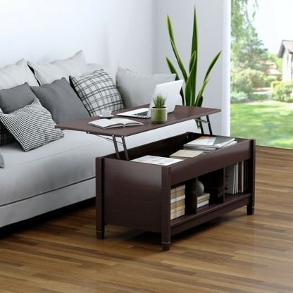 Coffee Table with Hidden Storage Compartment-Coffee-0