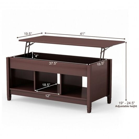 Coffee Table with Hidden Storage Compartment-Coffee-2