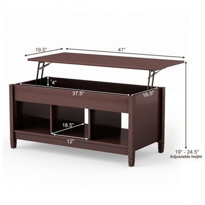 Coffee Table with Hidden Storage Compartment-Coffee-2