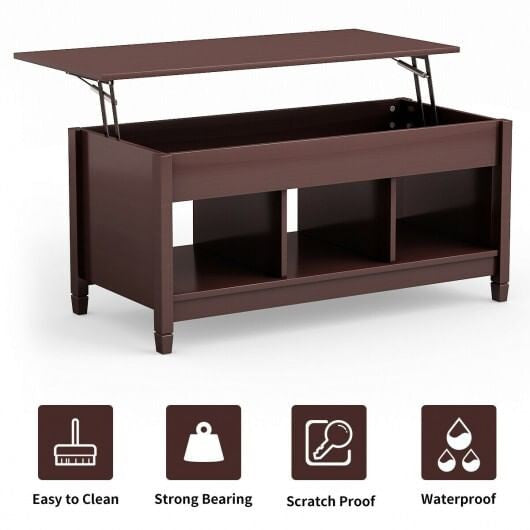 Coffee Table with Hidden Storage Compartment-Coffee-3