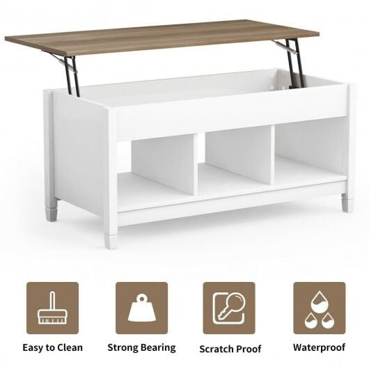Coffee Table with Hidden Storage Compartment-Coffee-8