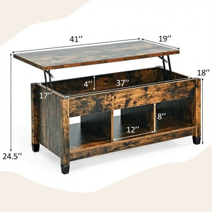 Coffee Table with Hidden Storage Compartment-Coffee-12