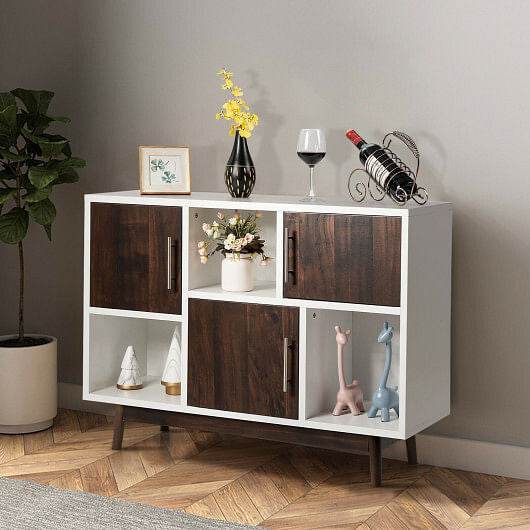 Wood Display Sideboard Storage Cabinet with Storage Compartments - Loft&Timber