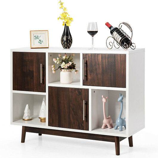 Wood Display Sideboard Storage Cabinet with Storage Compartments - Loft&Timber
