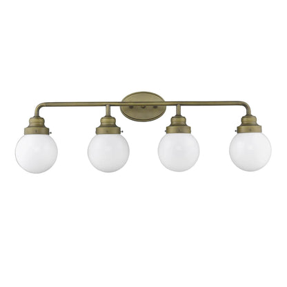 HMS Portsmith 4-Light Acrylic Vanity Raw Brass LED Lighting Indoor - Loft&Timber