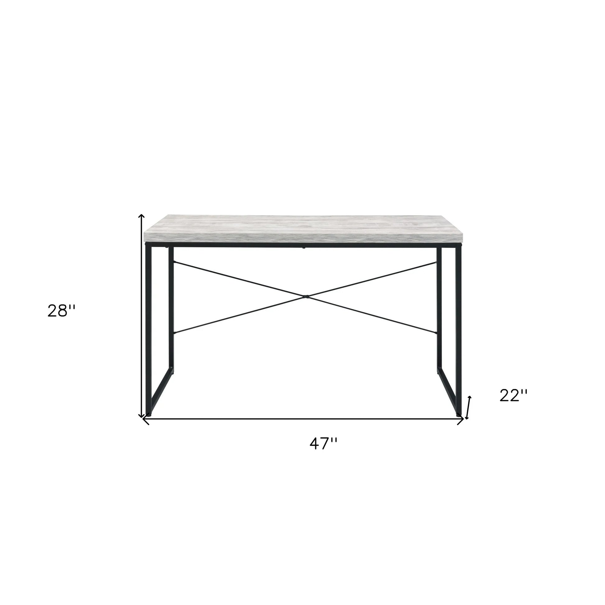 HMS 47" Antiqued White Computer Desk - Loft&Timber