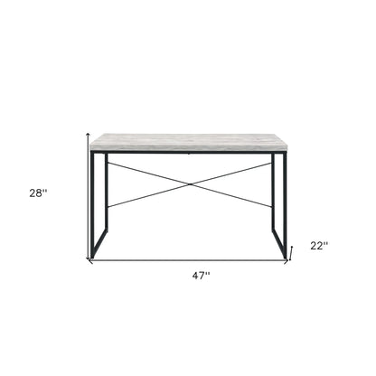 HMS 47" Antiqued White Computer Desk - Loft&Timber