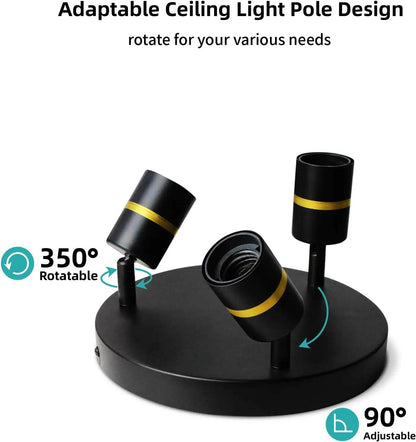 Hot Sale 3-Light Minimalist Wall Lamps Black and Gold LED Track Lighting - Loft&Timber