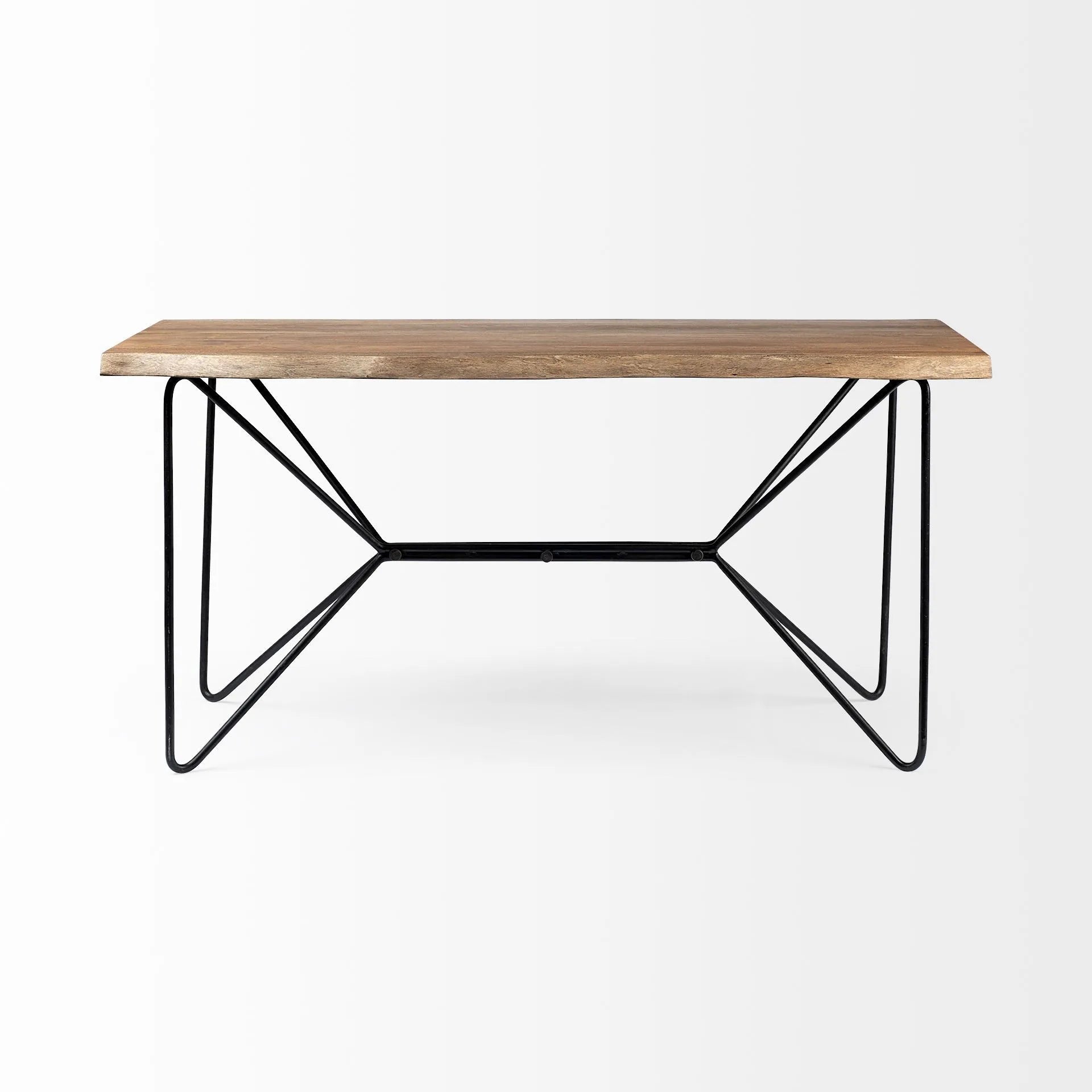 HMS 26" Brown and Black Melamine Wood Desk - Loft&Timber