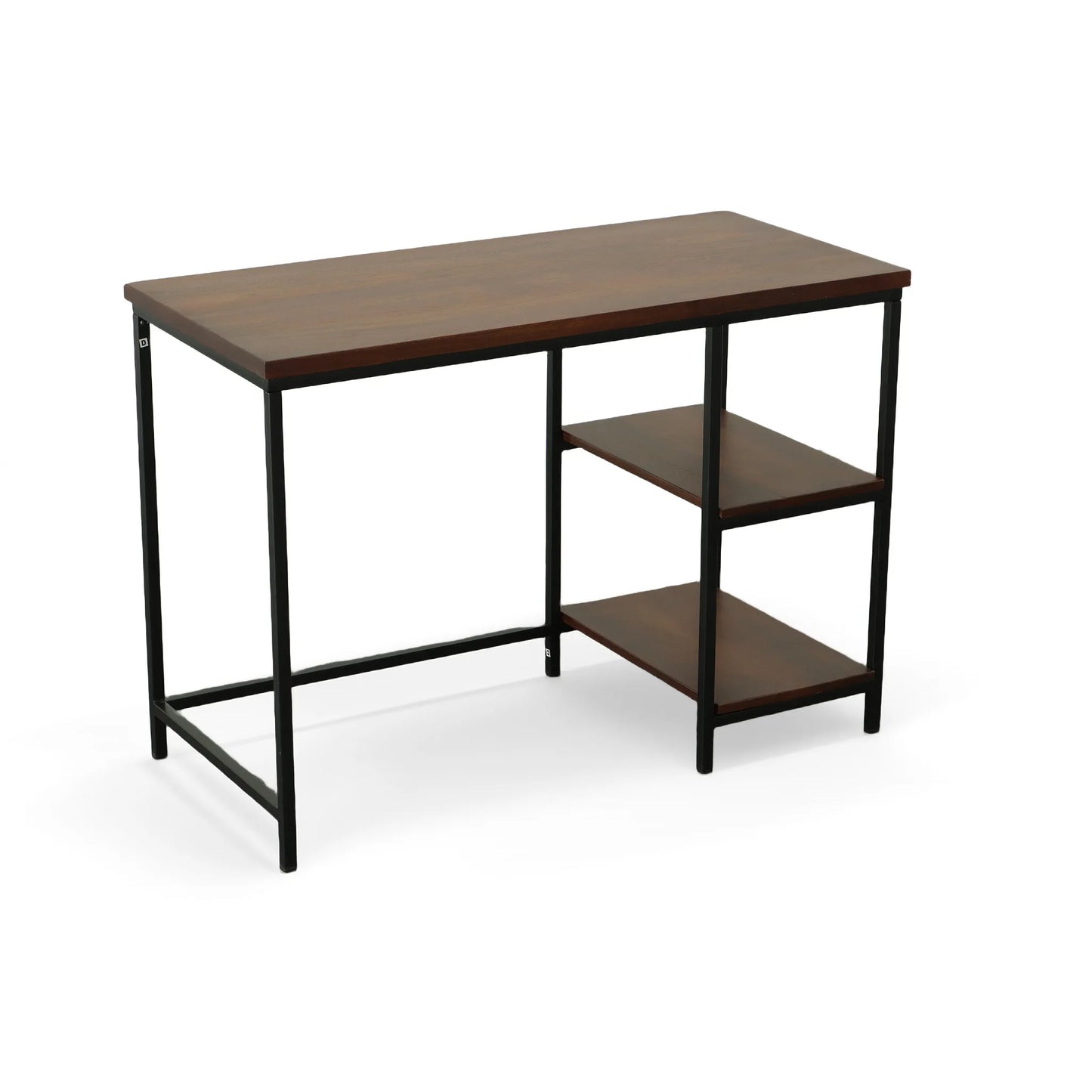 HMS 42" Chestnut and Black Solid Wood and Metal Desk - Loft&Timber