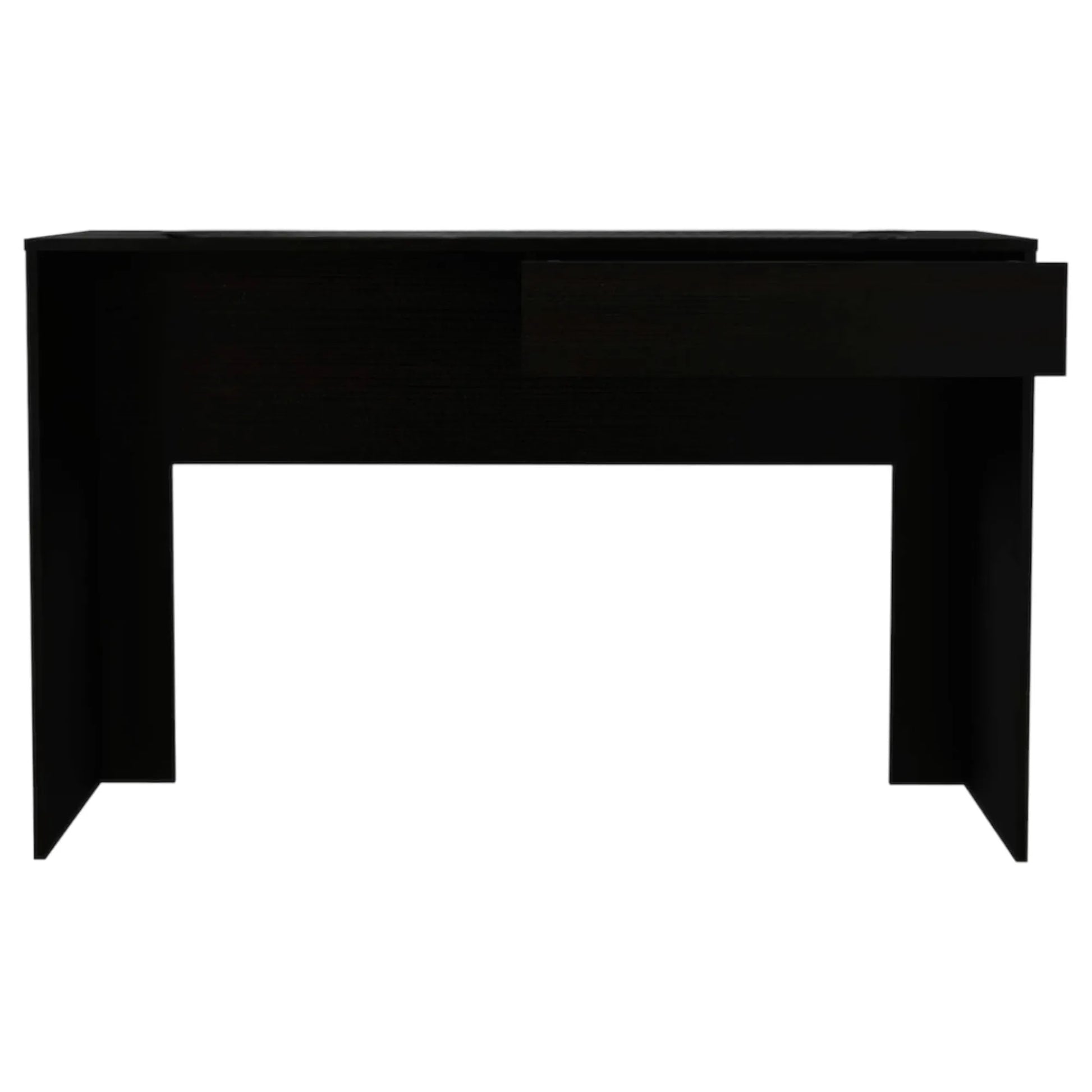 HMS 47" Black Wooden Computer Desk with Shelf Drawer - Loft&Timber