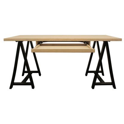 HMS 60" Ivory Black Mahogany Executive Desk - Loft&Timber