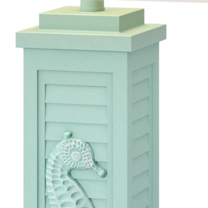 HMS Set of Two 32" Turquoise Seahorse Shutter USB Table Lamps with White Shade - Loft&Timber