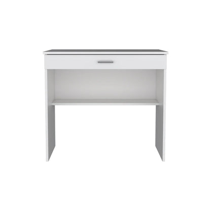 HMS 32" White Wood Computer Desk - Loft&Timber
