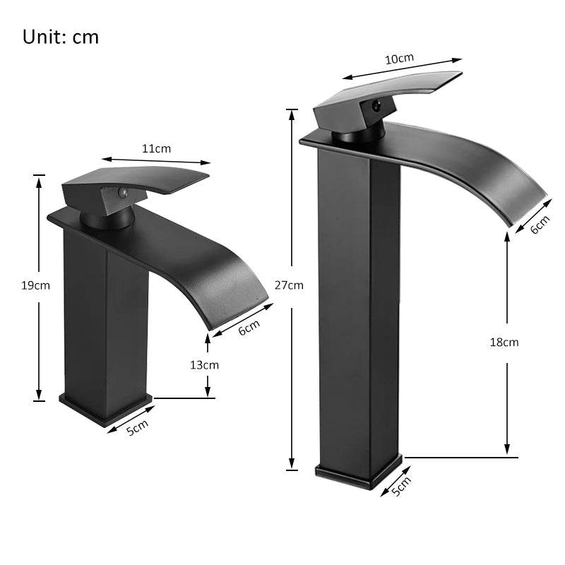 Quyanre Matte Black Waterfall Basin Faucet - Loft&Timber