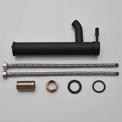 Matte Black Single Handle Cold Hot Water Basin Faucet - Loft&Timber